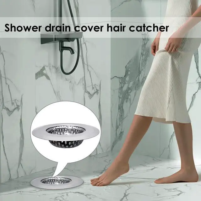 Alt view image 6 of 7 - Bathtub Drain Strainer - 2.79 Inch Hair Catcher, Stainless Steel Shower Drain Cover, Bathroom Sink Strainer Filter Basket, Tub Drain Strainer, Hair Stopper