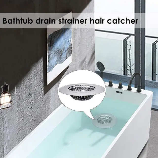 Alt view image 5 of 7 - Bathtub Drain Strainer - 2.79 Inch Hair Catcher, Stainless Steel Shower Drain Cover, Bathroom Sink Strainer Filter Basket, Tub Drain Strainer, Hair Stopper