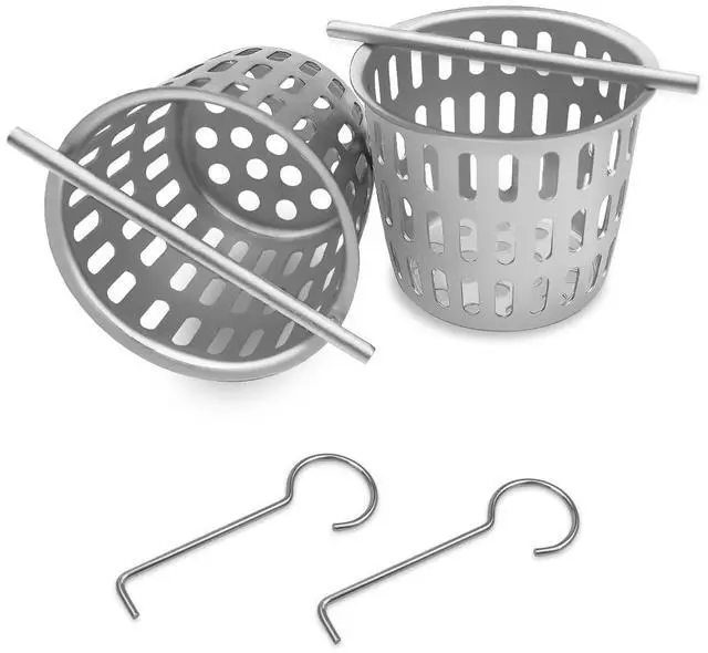 Main image of 2Pcs 2 Inch Hair and Debris Strainer, Shower Drain Strainer with 2Pcs Lifting Hook, Stainless Steel Debris Basket Shower Drain Catcher, Hair Catcher for Floor Drain