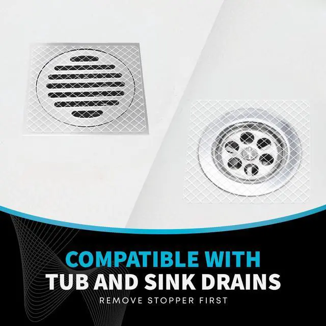 Alt view image 5 of 7 - 26 Pack Square Disposable Drain Cover - Hair Catcher Mesh Sticker Strainers for Shower Bathtub and Bathroom - Hair Catcher Sticker Drain Protector - Half Year Supply