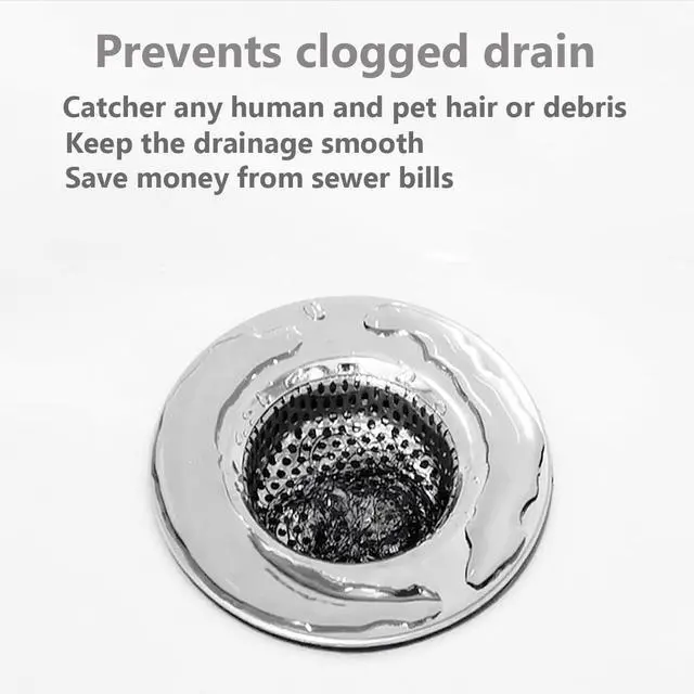 Alt view image 4 of 7 - Bathtub Drain Strainer - 2.79 Inch Hair Catcher, Stainless Steel Shower Drain Cover, Bathroom Sink Strainer Filter Basket, Tub Drain Strainer, Hair Stopper
