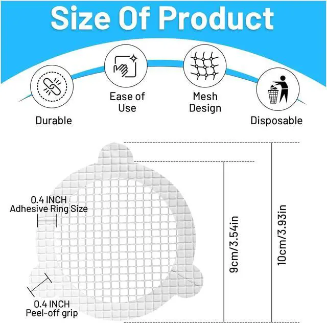 Alt view image 2 of 7 - Disposable Shower Drain Hair Catcher, 3.54 Inches Round, 25 PCS