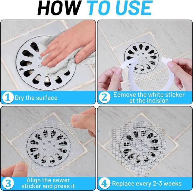 Alt view image 7 of 7 - Disposable Shower Drain Hair Catcher, 3.54 Inches Round, 25 PCS