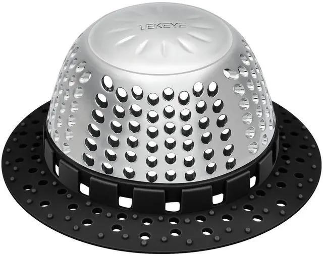Main image of Shower Drain Hair Catcher/Bathtub Drain Cover/Drain Protector for Pop-Up & Regular Drains(Black)