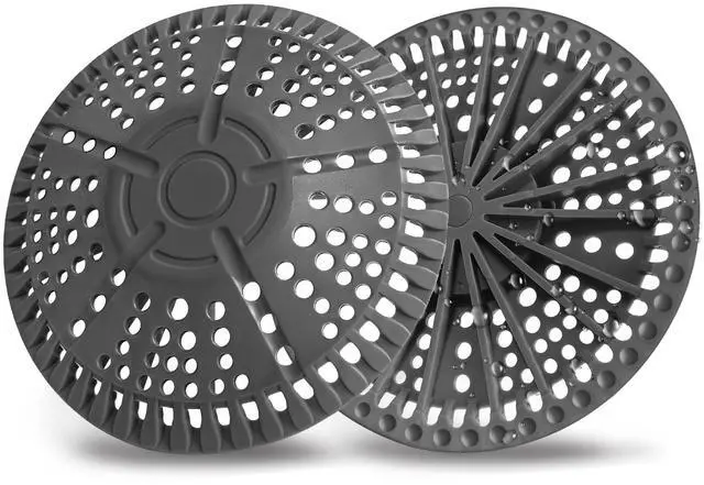 Main image of Shower Drain Hair Catcher, 2 Pack 5.5in Shower Hair Catcher Large Premium Silicone Drain Protector Strainer, Shower Drain Cover for Shower Room, Floor Drain, Bathroom Sink, Dark Grey