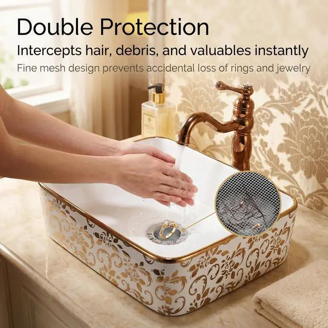 Alt view image 5 of 6 - 2PCS 1.50" Bathtub Hair Catcher, Bathroom Sink Strainers, Tub Drain Hair Catcher, Drain Strainer for Shower, Laundry, Mop Pool, Utility, Slop, RV Sink, Stainless Steel