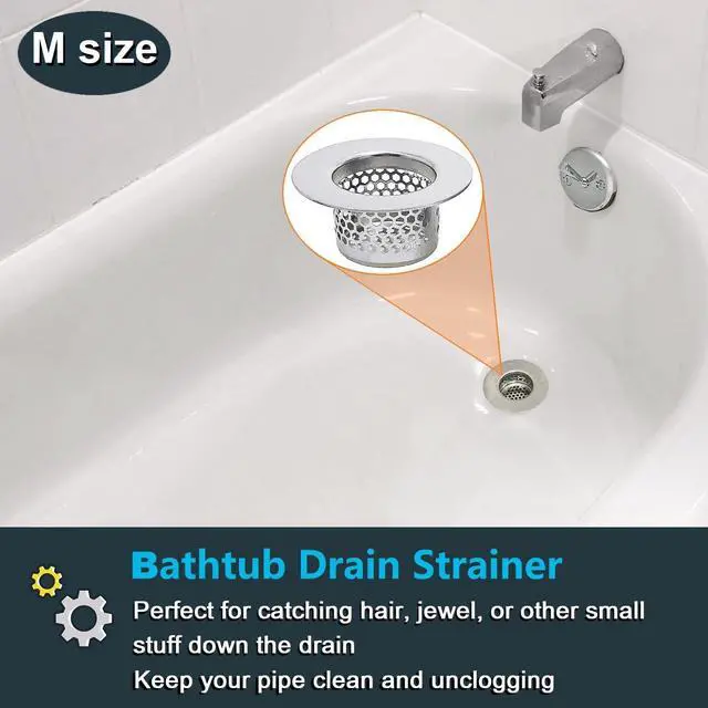 Alt view image 6 of 6 - Bathroom Drain Strainers (Set of 3 Sizes), Hair Catcher for Bathroom Sink Bathtub Shower Floor Drain, Stainless Steel Filter Trap Fit Drain Hole from 1.2 to 2.17