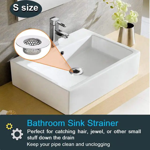 Alt view image 5 of 6 - Bathroom Drain Strainers (Set of 3 Sizes), Hair Catcher for Bathroom Sink Bathtub Shower Floor Drain, Stainless Steel Filter Trap Fit Drain Hole from 1.2 to 2.17