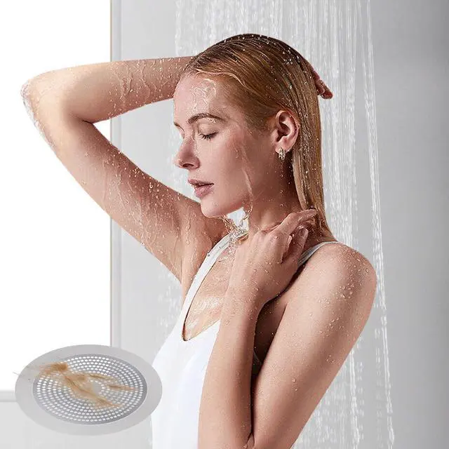 Alt view image 2 of 7 - Shower Hair Drain Catcher - Stainless Steel, 5.7in Wide Rim for Robust Bathtub Adhesion, Easy Maintenance, Prevents Clogs, Perfect for Homeowners, Renters, Parents, Pet Owners