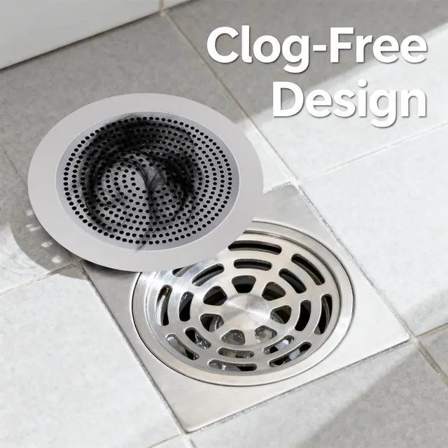 Alt view image 5 of 7 - Shower Hair Drain Catcher - Stainless Steel, 5.7in Wide Rim for Robust Bathtub Adhesion, Easy Maintenance, Prevents Clogs, Perfect for Homeowners, Renters, Parents, Pet Owners