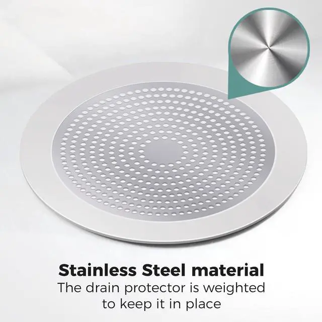 Alt view image 6 of 7 - Shower Hair Drain Catcher - Stainless Steel, 5.7in Wide Rim for Robust Bathtub Adhesion, Easy Maintenance, Prevents Clogs, Perfect for Homeowners, Renters, Parents, Pet Owners