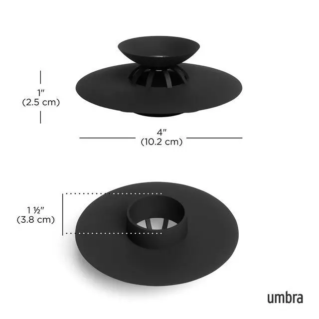 Alt view image 3 of 7 - Flex Drain Stop/Hair Catcher, Black