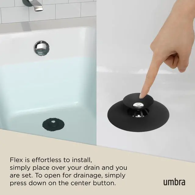 Alt view image 5 of 7 - Flex Drain Stop/Hair Catcher, Black