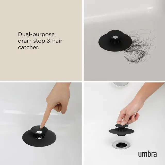 Alt view image 4 of 7 - Flex Drain Stop/Hair Catcher, Black