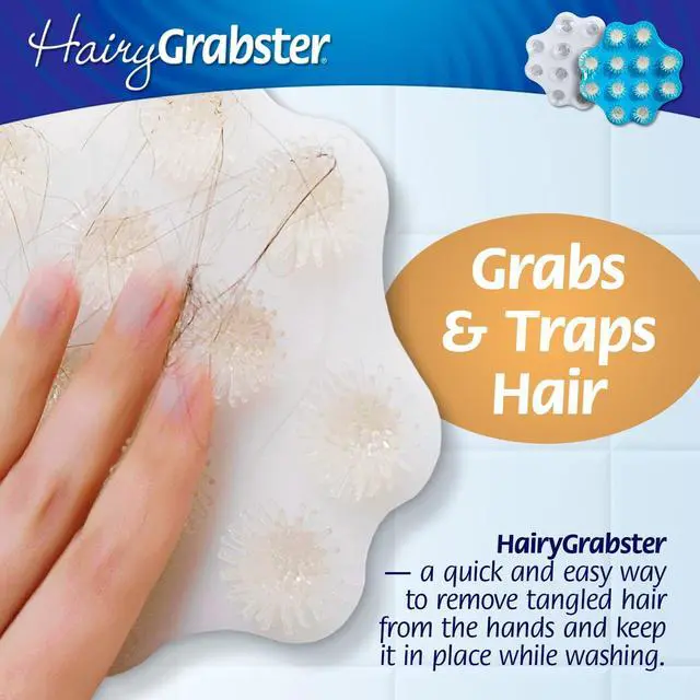 Alt view image 2 of 7 - As Seen on Shark Tank Hair Shower Drain Hair Catcher, Hair Stopper Bathtub Drain Protector, & Catcher Drain Cover Alternative, Must-Haves HairyGrabster, 1 Pack, White
