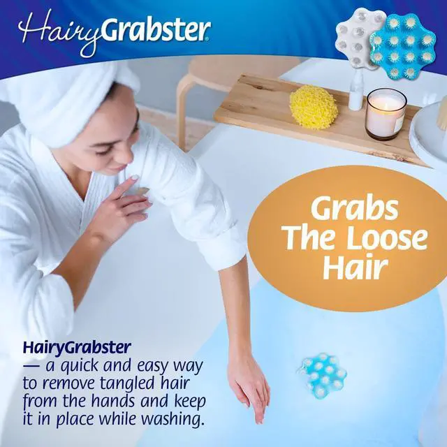 Alt view image 6 of 7 - As Seen on Shark Tank Hair Shower Drain Hair Catcher, Hair Stopper Bathtub Drain Protector, & Catcher Drain Cover Alternative, Must-Haves HairyGrabster, 1 Pack, White