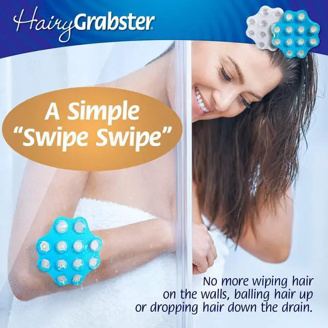 Alt view image 7 of 7 - As Seen on Shark Tank Hair Shower Drain Hair Catcher, Hair Stopper Bathtub Drain Protector, & Catcher Drain Cover Alternative, Must-Haves HairyGrabster, 1 Pack, White