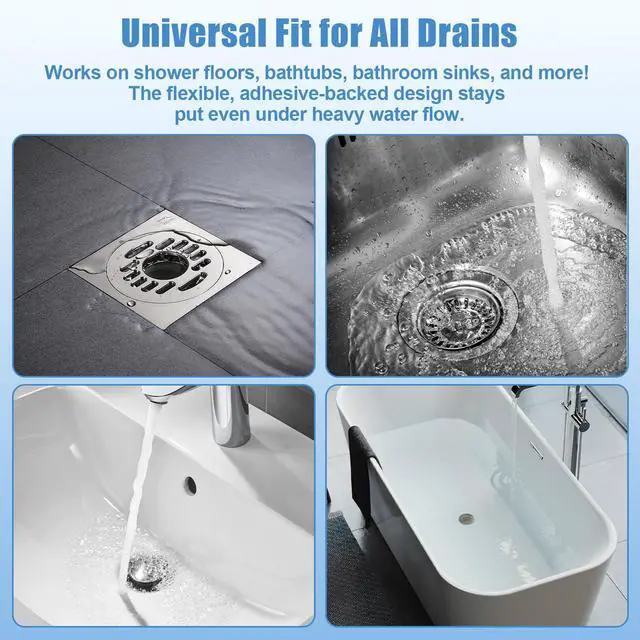 Alt view image 6 of 6 - 30 Pack Disposable Shower Drain Hair Catcher Hair Trap Drain Covers 4.3 Extra-Wide Mesh Hair Catcher for Shower, Sink, Laundry & Bathtub