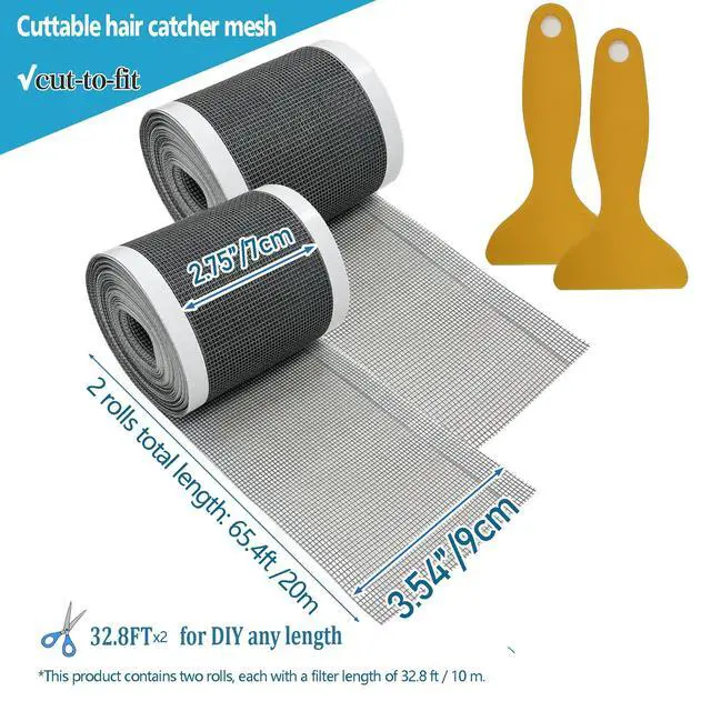 Alt view image 3 of 7 - 2 PCS Linear Shower Drain Hair Catcher,3.5" X33FT