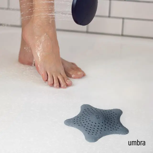 Alt view image 2 of 6 - Starfish Hair Catcher, Fun Drain Cover Fits Most Standard Tub and Shower Drains, 6" Diameter, Slate Blue