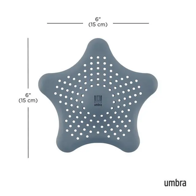 Alt view image 3 of 6 - Starfish Hair Catcher, Fun Drain Cover Fits Most Standard Tub and Shower Drains, 6" Diameter, Slate Blue
