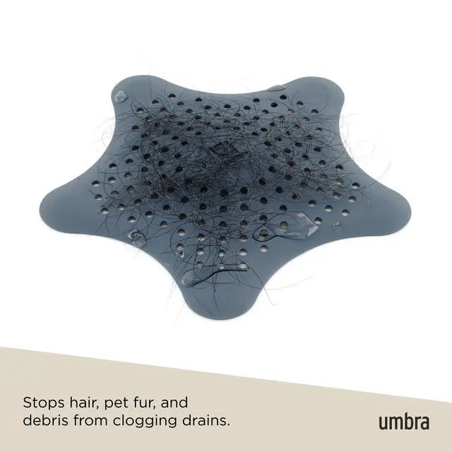 Alt view image 4 of 6 - Starfish Hair Catcher, Fun Drain Cover Fits Most Standard Tub and Shower Drains, 6" Diameter, Slate Blue