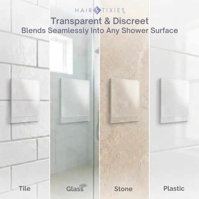 Alt view image 6 of 7 - Shower Hair Catcher - Disposable Adhesive Hair Collector Pads for Wall, Shower & Tub - Prevents Hair Clogs & Drain Blockages - 2-Pack (24 Sheets Total, 12 per Pad)