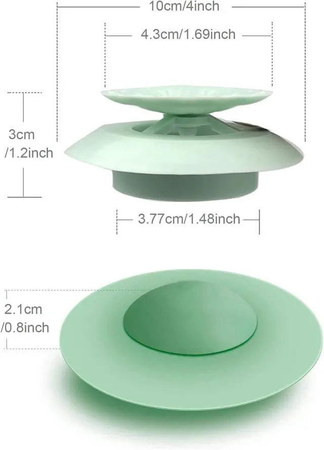 Alt view image 2 of 5 - Bathtub Drain Stopper - 5 Pack Silicone Tub Stopper and Hair Catcher, Shower Drain Cover Strainer, Easy Install and Clean, Protects Bathroom and Kitchen Drains from Hair and Debris