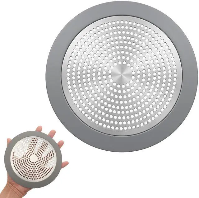 Main image of Flat Shower Drain Hair Catcher 5.7in Wide Round Hairs Stopper