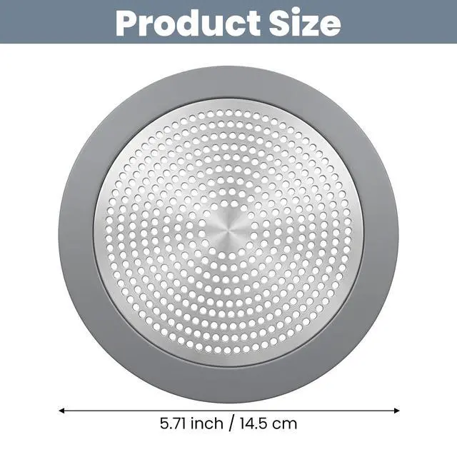 Alt view image 2 of 7 - Flat Shower Drain Hair Catcher 5.7in Wide Round Hairs Stopper