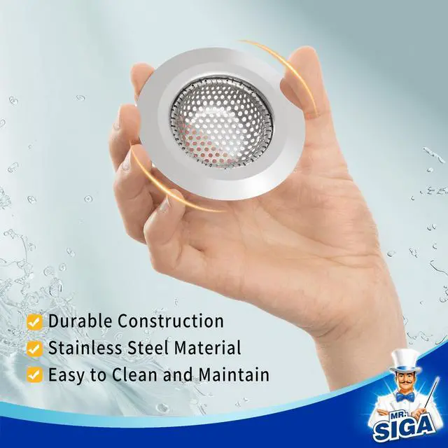 Alt view image 7 of 7 - Bathtub Drain Strainer, Stainless Steel Shower Bathtub Drain Hair Catcher, Bathroom Sink Drain Strainer, 3 Pack