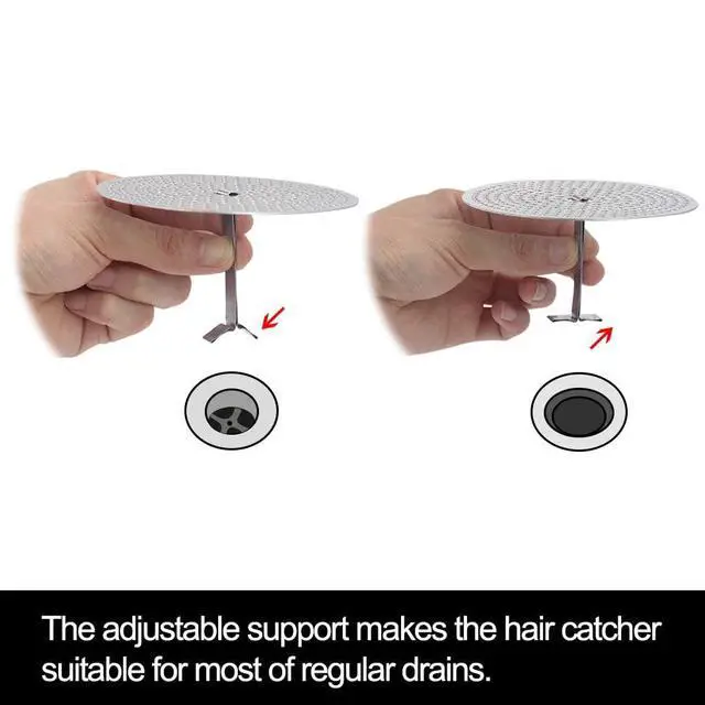 Alt view image 4 of 7 - Hair Catcher Shower Drain - Stainless Steel Drain Hair Catcher Bathtub Strainer with Stand for Regular Drains