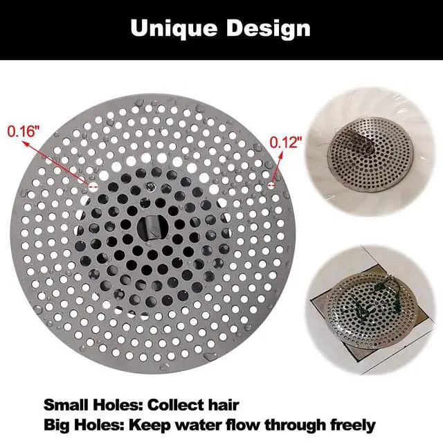 Alt view image 6 of 7 - Hair Catcher Shower Drain - Stainless Steel Drain Hair Catcher Bathtub Strainer with Stand for Regular Drains