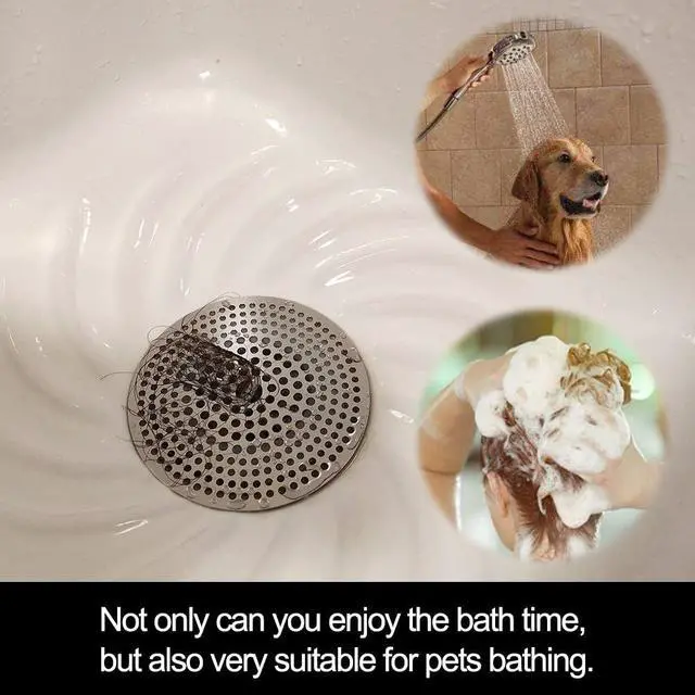 Alt view image 7 of 7 - Hair Catcher Shower Drain - Stainless Steel Drain Hair Catcher Bathtub Strainer with Stand for Regular Drains