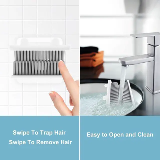 Alt view image 4 of 6 - Hair Catcher, Reusable Shower Wall Hair Collector Hair Trap for Drain Protector, Silicone Hair Catcher for Bathroom Bathtub