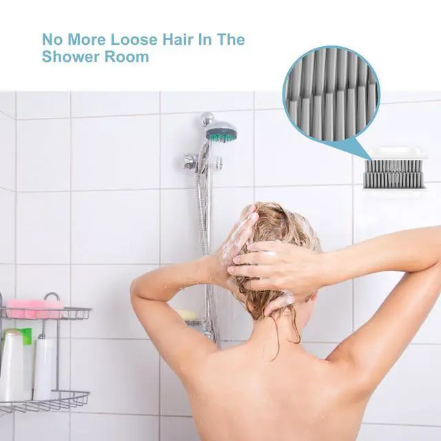 Alt view image 6 of 6 - Hair Catcher, Reusable Shower Wall Hair Collector Hair Trap for Drain Protector, Silicone Hair Catcher for Bathroom Bathtub