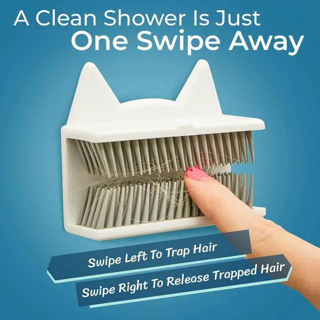 Alt view image 2 of 7 - Shower Hair Catcher for Wall Hair Collector for Shower & Tub, Shower Hair Trap Keeps Loose Hair Off Shower Wall & Out of Drain, Reusable Hair Catcher for Shower Wall, 3M Adhesive