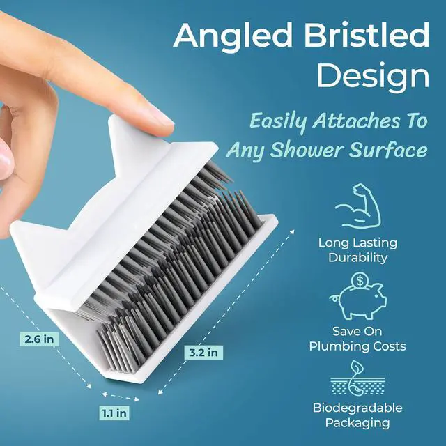 Alt view image 5 of 7 - Shower Hair Catcher for Wall Hair Collector for Shower & Tub, Shower Hair Trap Keeps Loose Hair Off Shower Wall & Out of Drain, Reusable Hair Catcher for Shower Wall, 3M Adhesive