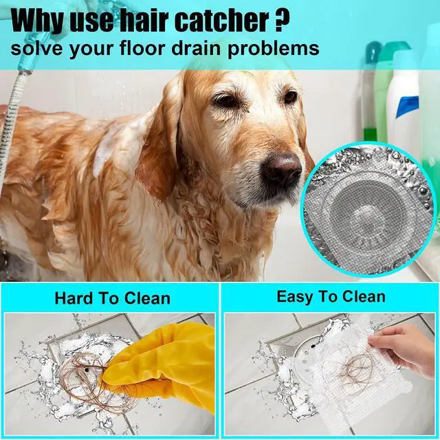Alt view image 6 of 7 - 50 Pcs 5.7 Inch Disposable Hair Catcher Shower Drain Stickers Square Mesh Shower Drain Catcher Cover Stickers Bathtub Stopper Decals with 5 mm Holes for Bathroom Kitchen Sink Filter Accessories