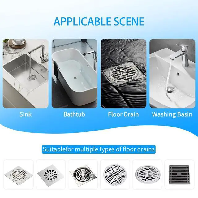 Alt view image 4 of 7 - 50pcs Disposable Shower Drain Hair Catcher Hair Trap for Shower Drain Mesh Stickers Shower Strainer for Bathroom Tub Kitchen Sink Shower Drain Cover Hair Stopper
