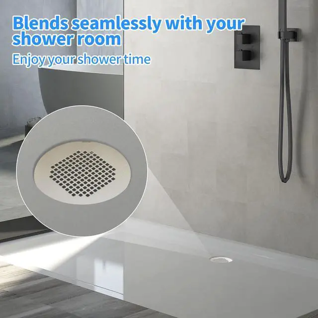 Alt view image 5 of 6 - Shower Drain Cover, Drain Hair Catcher Snap-in Replacement Strainer