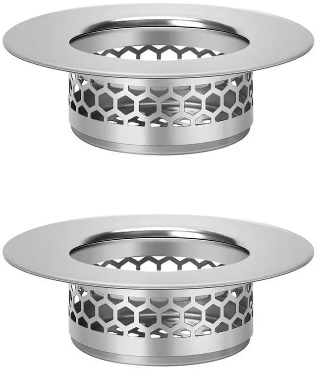Main image of Hair Catcher Shower Drain Bathtub Lavatory Sink Drain Strainer for Laundry, Mop Pool, Utility, Slop, RV Sink, Stainless Steel Drain FilterFit Hole Size from 1.65-2.17" 2Pack (1.5)