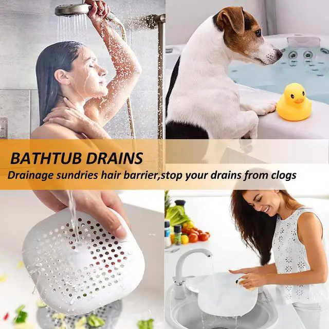 Alt view image 2 of 7 - Hair Drain Catcher,Square Cover for Shower 2 Pack (White)