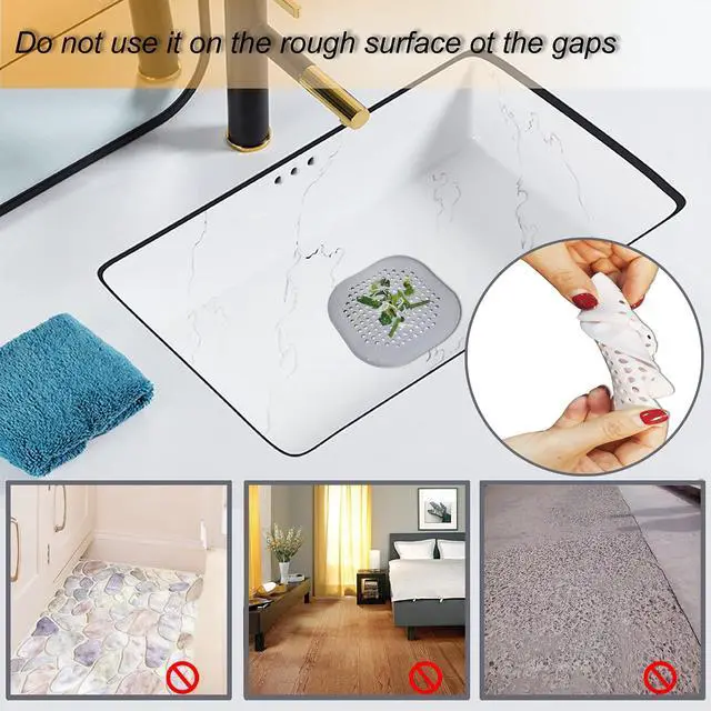 Alt view image 4 of 7 - Hair Drain Catcher,Square Cover for Shower 2 Pack (White)