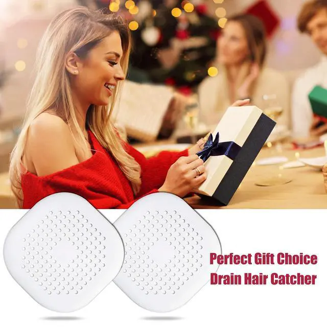Alt view image 7 of 7 - Hair Drain Catcher,Square Cover for Shower 2 Pack (White)
