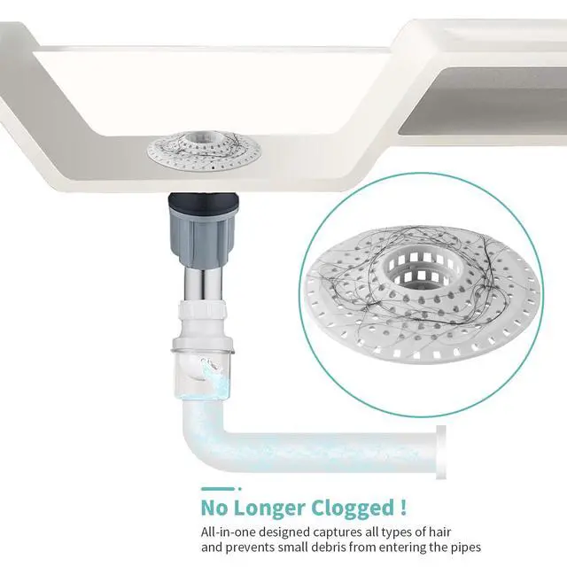 Alt view image 6 of 6 - Bathtub Drain Hair Catcher,Silicone Tub Hair Catcher Drain Protector