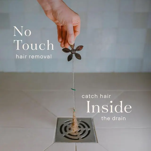 Alt view image 2 of 7 - Shower Drain Hair Catcher Disposable Bathroom Hair Trap, Easy to Install in Shower Drain Cover, Helps Prevent Clogs As Seen on Shark Tank Silver Flower (2-Pack)