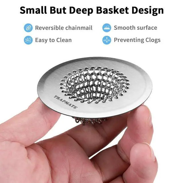 Alt view image 4 of 7 - Shower Drain Hair Catcher, 2.8" Fast Drainage Bathtub Stopper Drain Strainer Kit, Stainless Steel Shower Drain Cover, Bathtub Drain Protector for Sinks & Tubs (Patented Product)