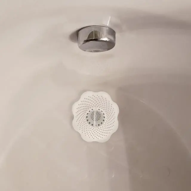 Alt view image 2 of 6 - Bathtub Drain Hair Catcher with in-Drain Basket and Strainer Pegs, fits 1.25 Tub Drains, White, 3-Pack, (10876)