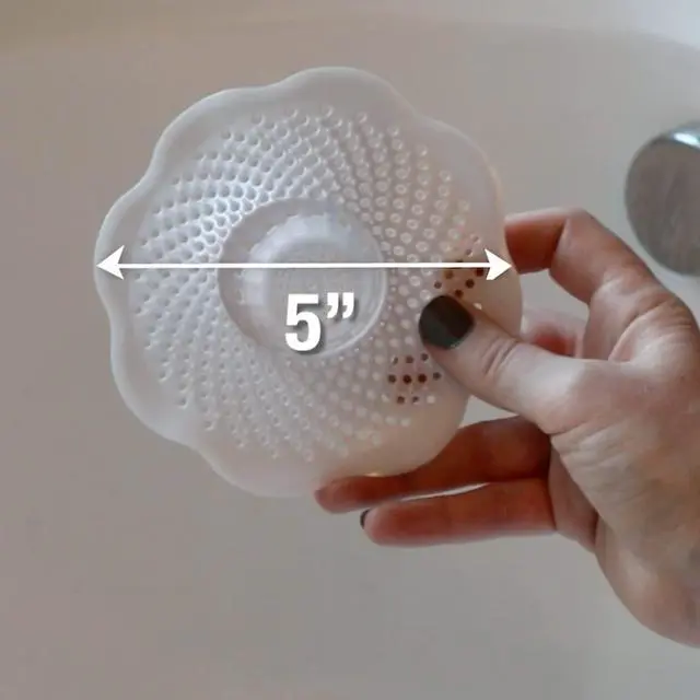Alt view image 3 of 6 - Bathtub Drain Hair Catcher with in-Drain Basket and Strainer Pegs, fits 1.25 Tub Drains, White, 3-Pack, (10876)